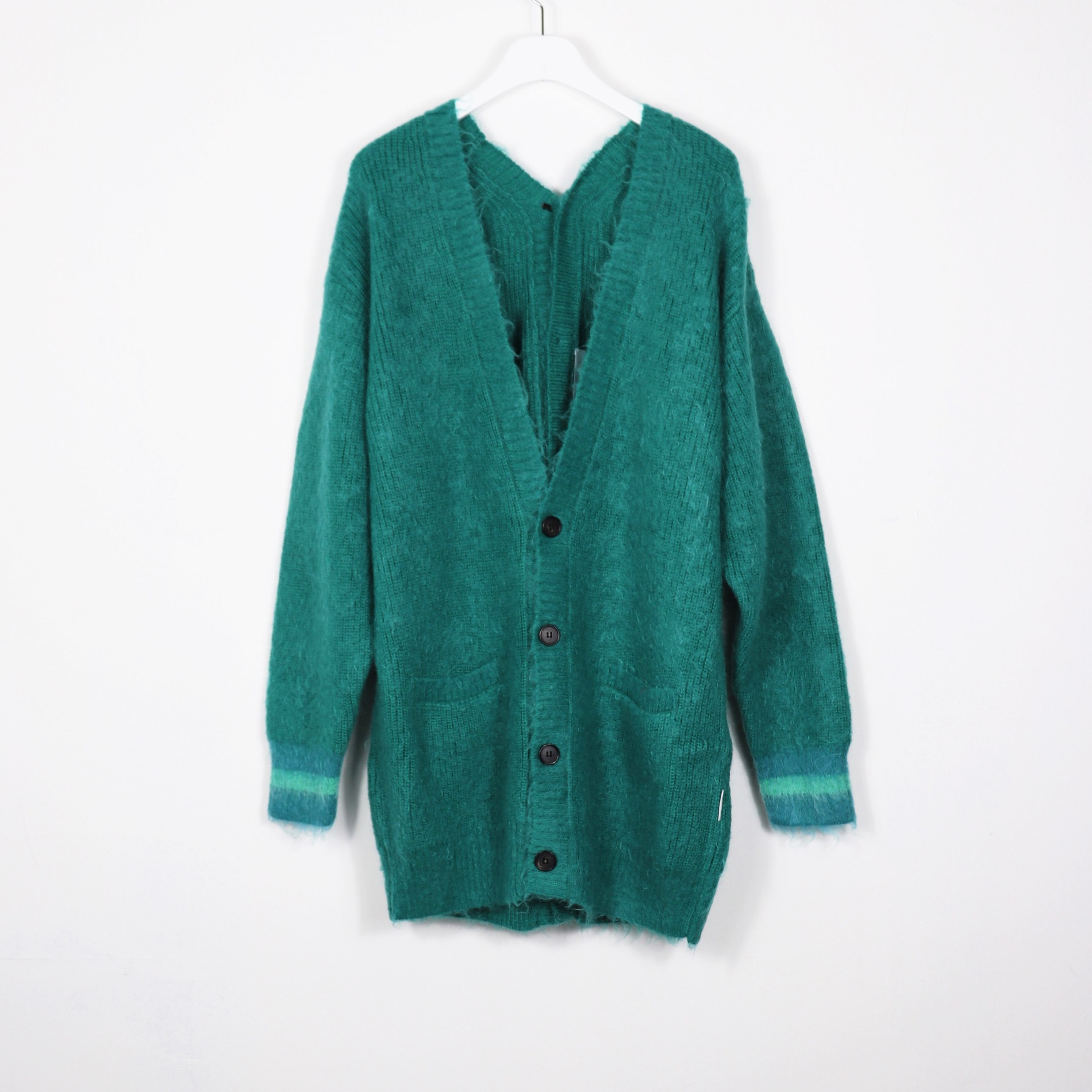 NEONSIGN  MOHAIR SWITCH F/F CARDIGAN GREEN