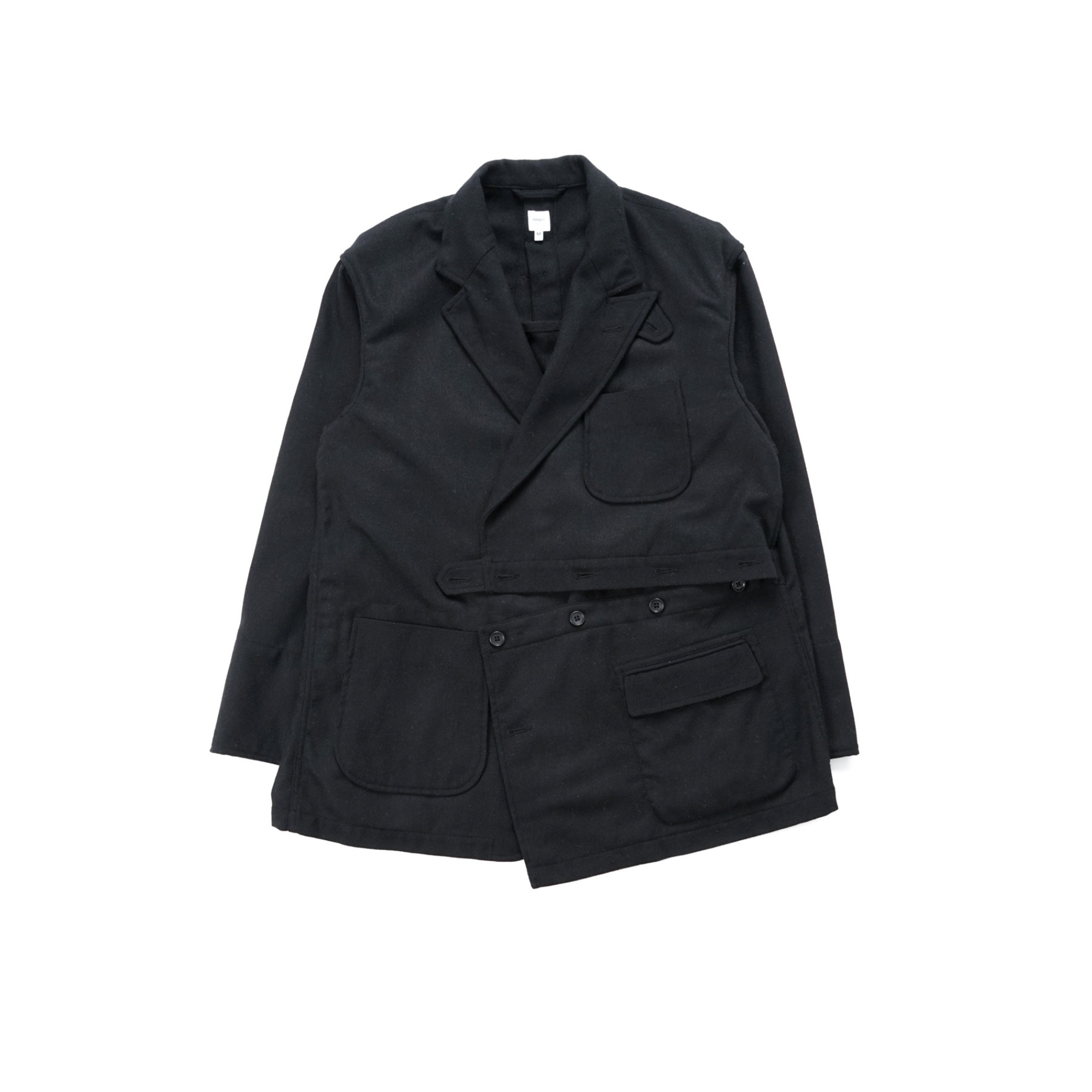 RANDT RT JACKET BLACK SOLID POLY WOOL FLANNEL