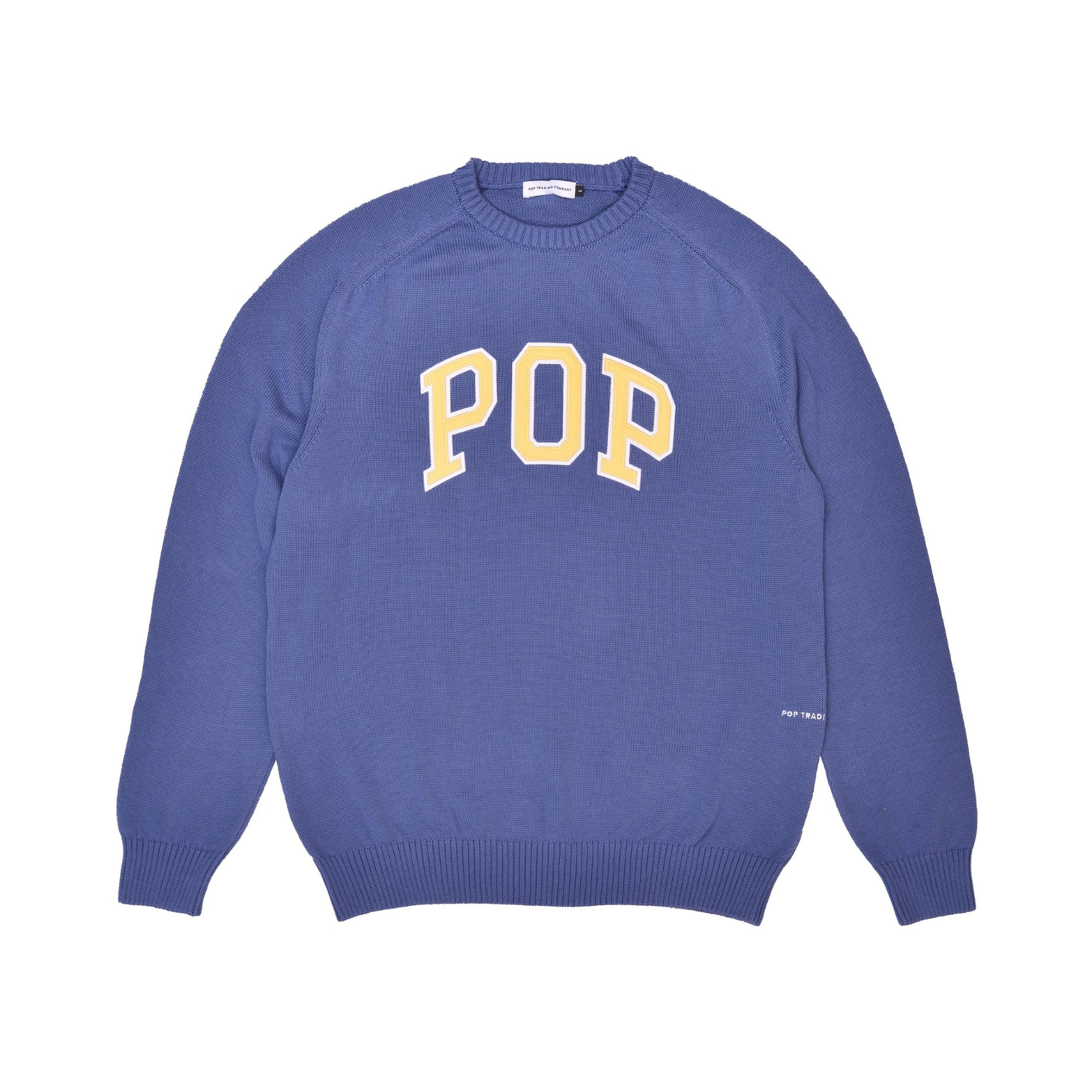 SS22 POP TRADING COMPANY ARCH KNITTED CREW NECK COASTAL FJORD