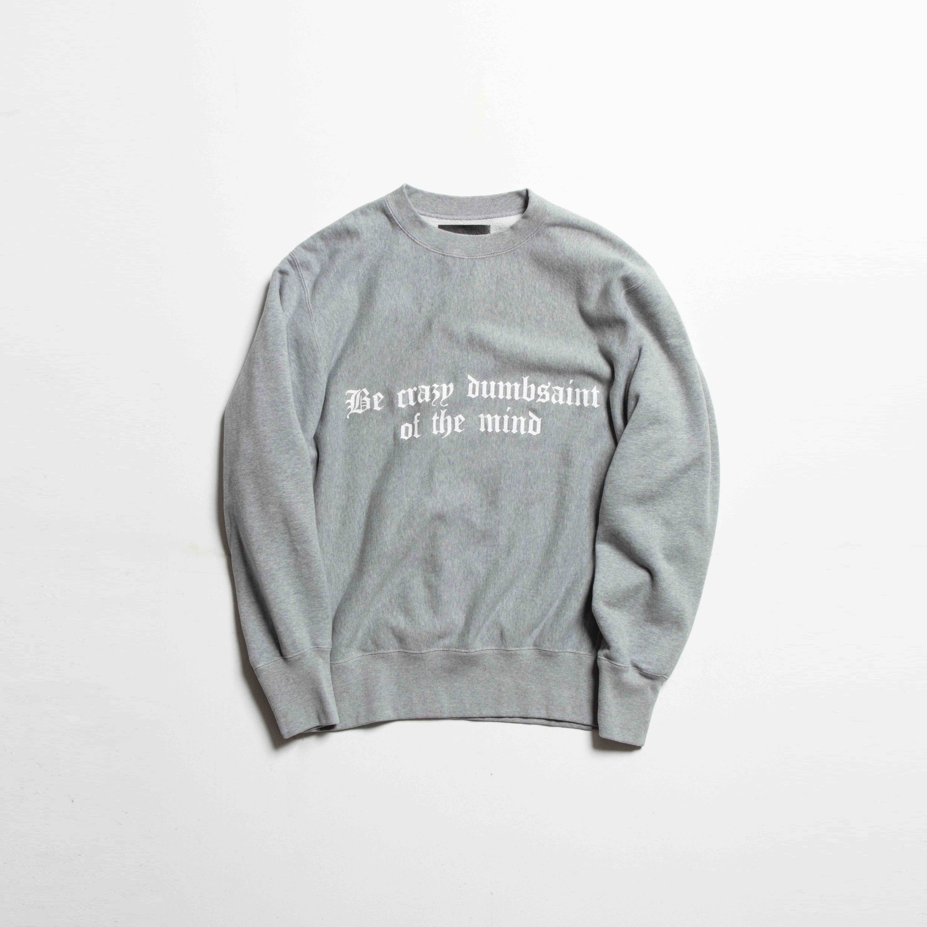 SS22 THE LETTERS CREW NECK SWEAT SHIRT LOOP WHEEL COTTON GRAY