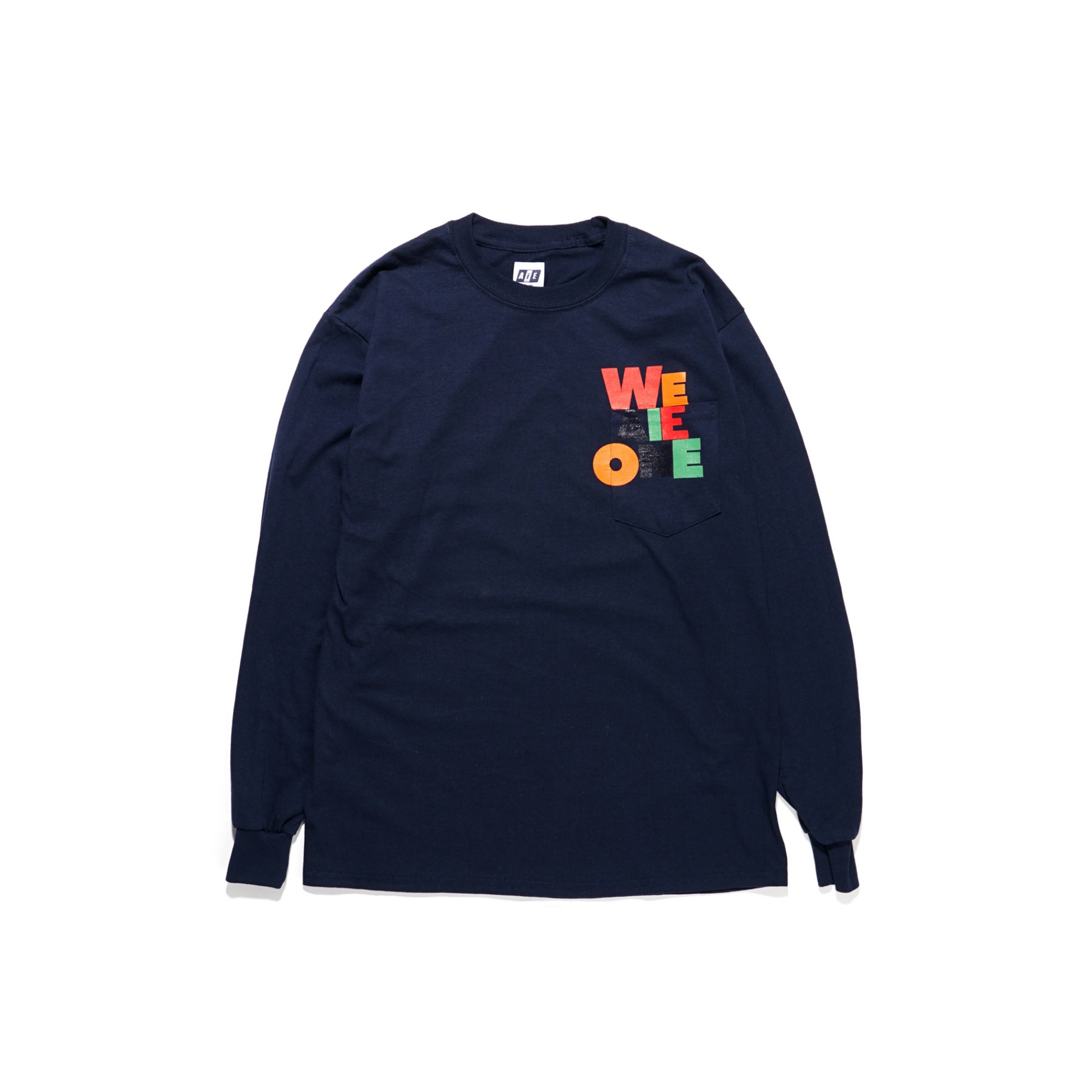 SS22 AIE / PRINTED WE AIE ONE L/S POCKET TEE NAVY