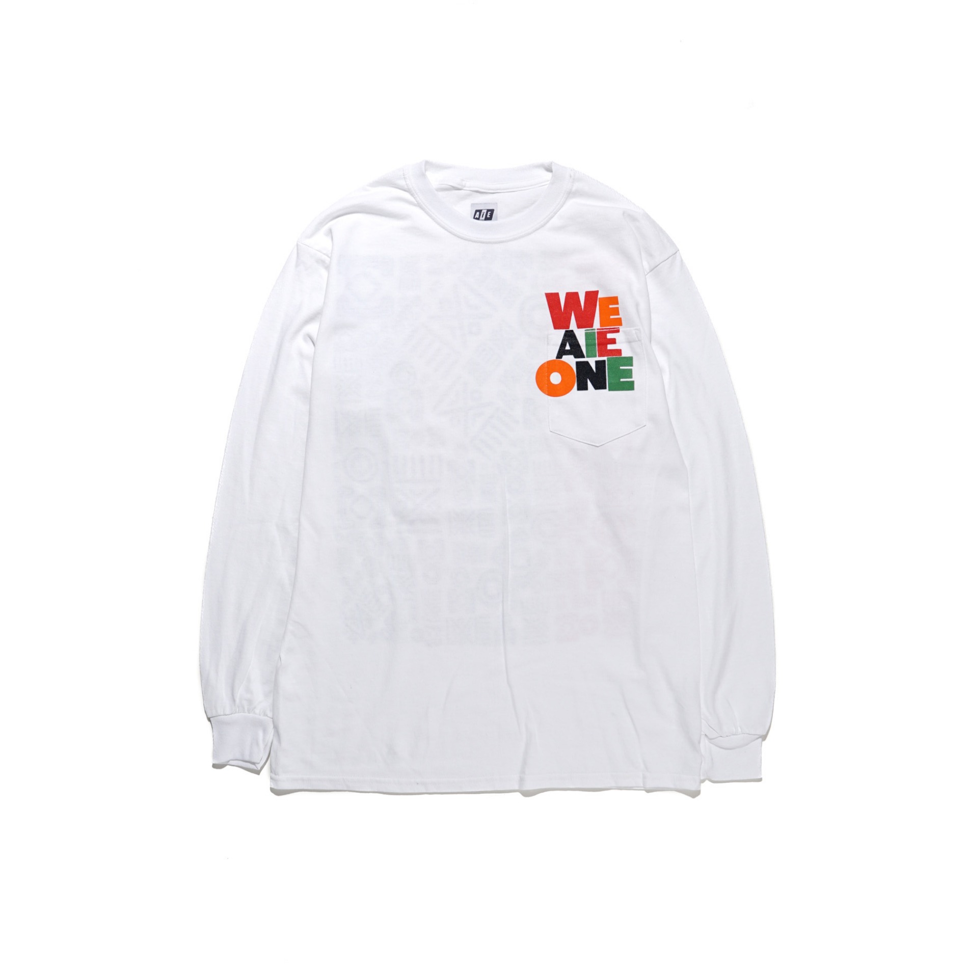 SS22 AIE / PRINTED WE AIE ONE L/S POCKET TEE WHITE