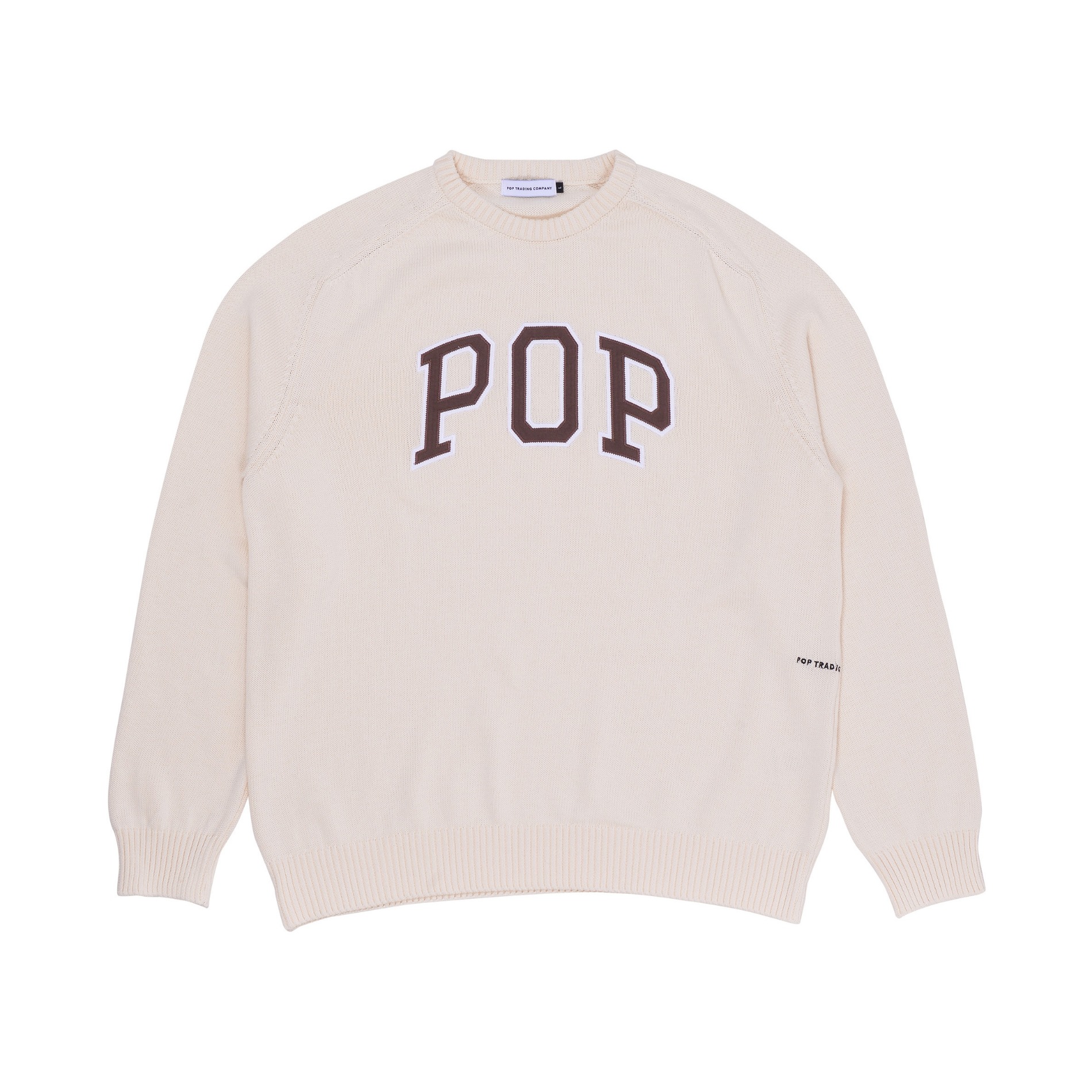 AW22 POP TRADING COMPANY ARCH KNITTED CREWNECK OFF WHITE