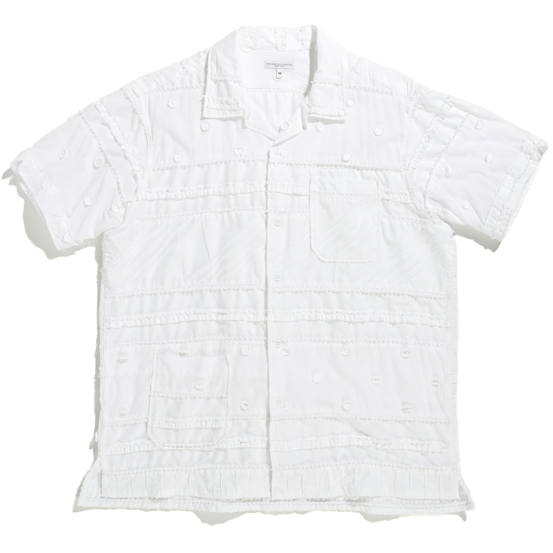 SS23 ENGINEERED GARMENTS CAMP SHIRT WHITE COTTON MIXED PATCHWORK