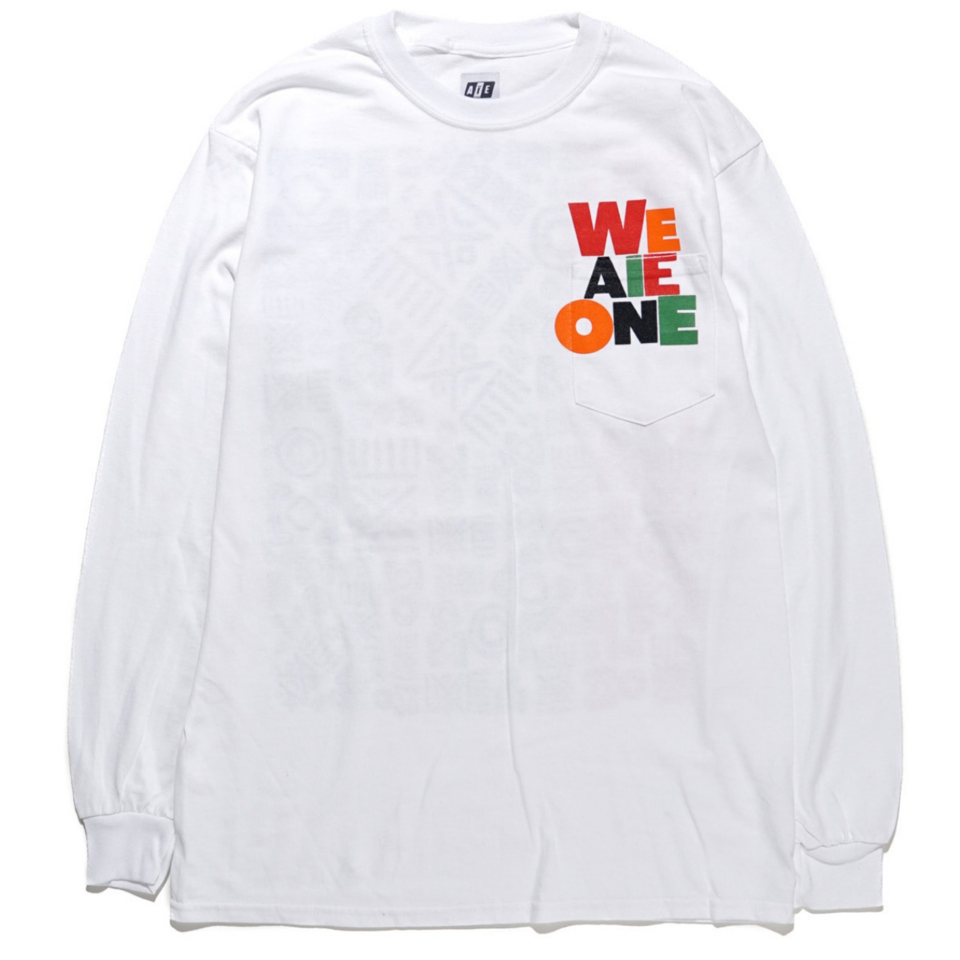 AIE / PRINTED WE AIE ONE L/S POCKET TEE WHITE