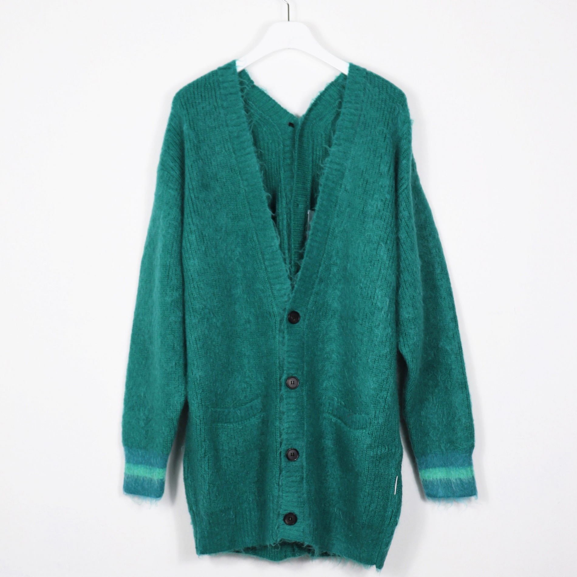 NEONSIGN  MOHAIR SWITCH F/F CARDIGAN GREEN