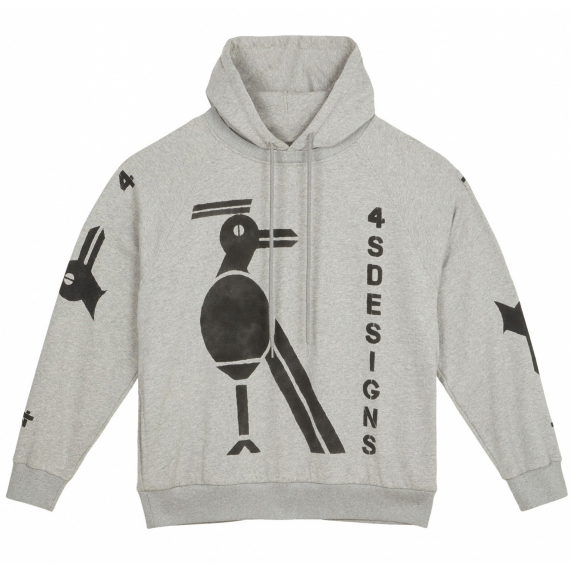 4SDESIGNS HOODIE IN GREY FRENCH TERRY