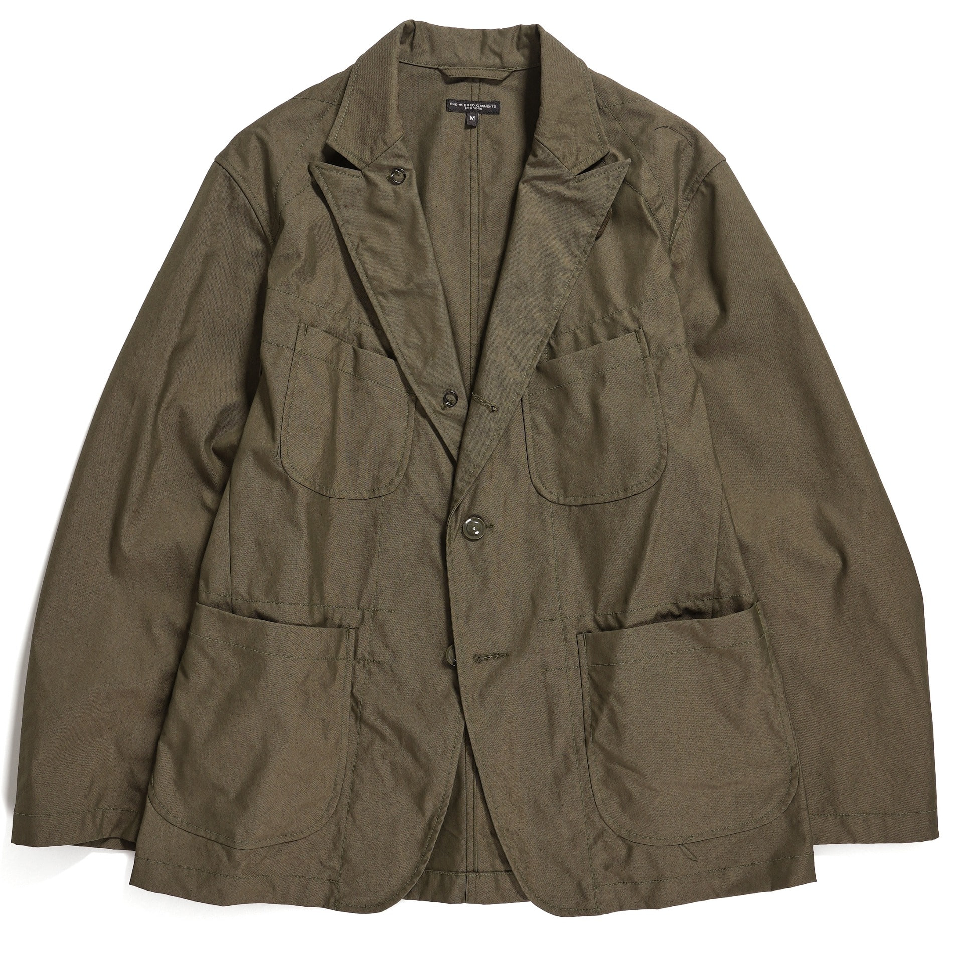 AW23 ENGINEERED GARMENTS  BEDFORD JACKET OLIVE CP WEATHER POPLIN