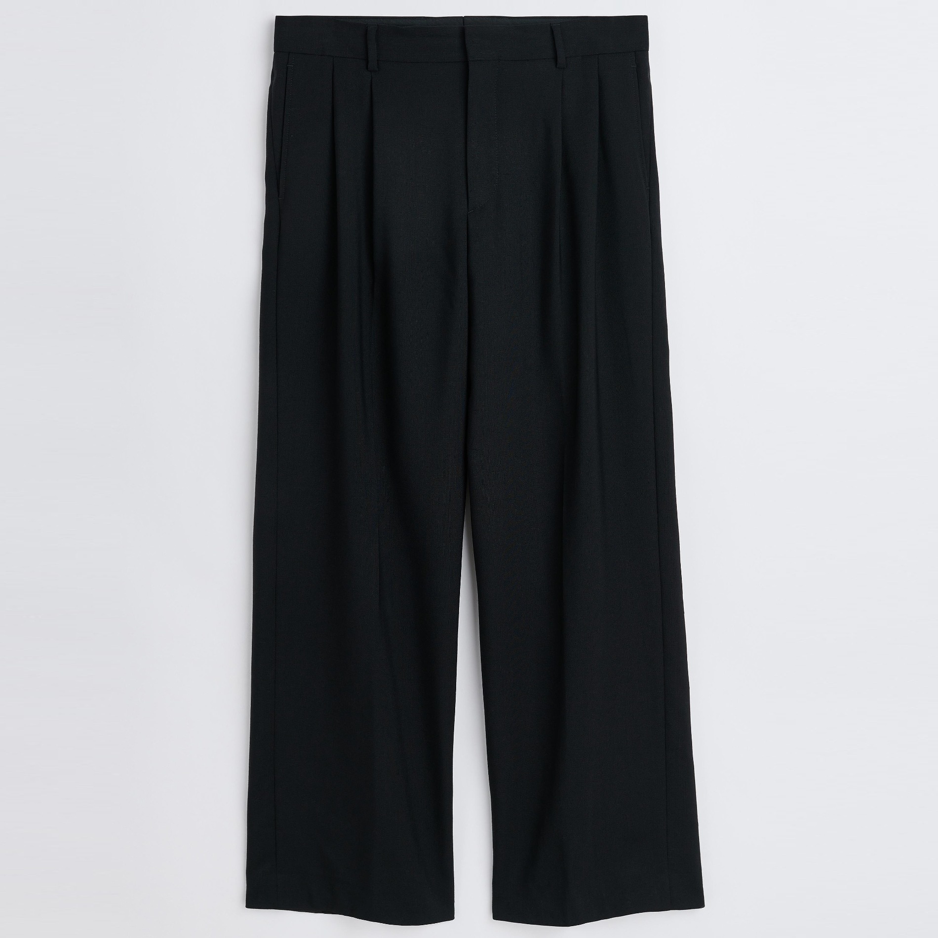 SS24 SUNFLOWER WIDE PLEATED TROUSERS BLACK